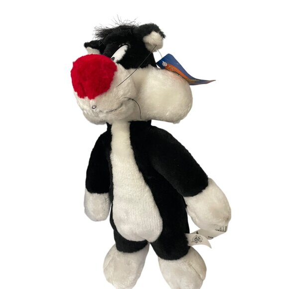 Sylvester The Cat Looney Tunes Plush Toy 13" Ace 1997 Black White Polyester - Picture 3 of 7